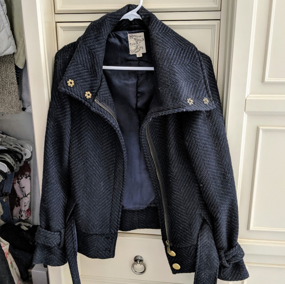 Tweed short peacoat